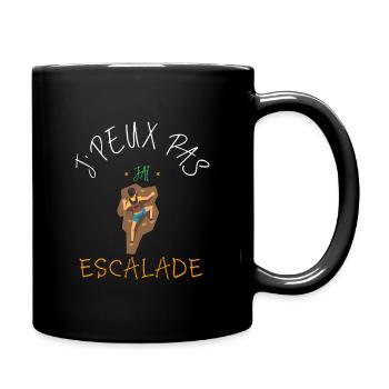Idée cadeau humour Je peux pas j'ai escalade - Mug uni - noir - Droite