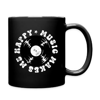 Music makes me happy DJ Gift - Full Colour Mug - black - Right