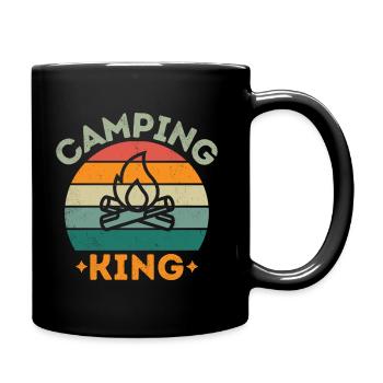 Camping King vintage retro hell distressed - Tasse einfarbig - Schwarz - Rechts