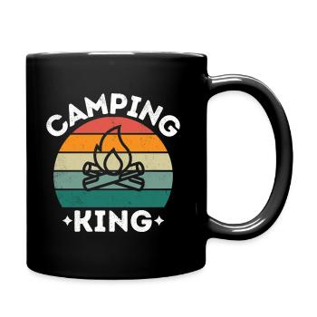 Camping King vintage retro bunt weiss - Tasse einfarbig - Schwarz - Rechts