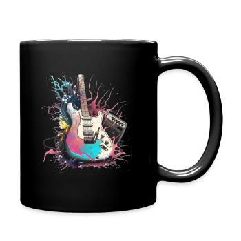 Slanted Electric Guitar - Full Colour Mug - black - Right