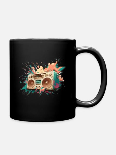 Stereo-Explosion - Tasse einfarbig - Schwarz