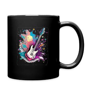 Bass Guitar explosion - Full Colour Mug - black - Right