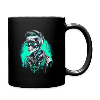 Portrait de squelette cool avec des lunettes de soleil - Mug uni - noir - Droite
