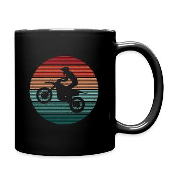 Motocross Vélo Motocycliste Vintage Moto - Mug uni - noir - Droite