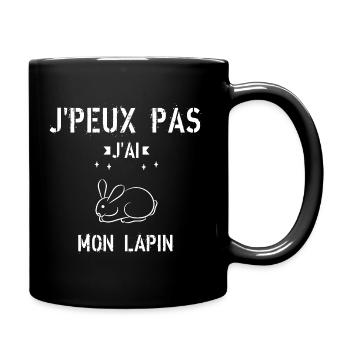 J Peux Pas J Ai Mon Lapin - Mug uni - noir - Droite