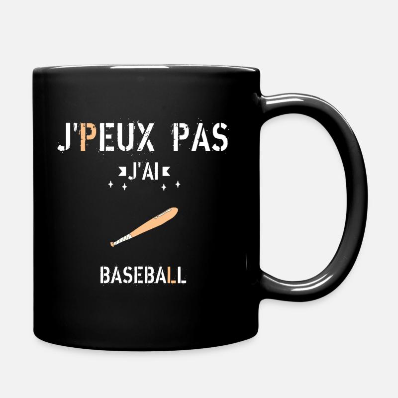J Peux Pas J Ai Baseball - Mug uni - noir