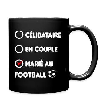 CELIBATAIRE EN COUPLE MARIE AU FOOTBALL - Mug uni - noir - Droite