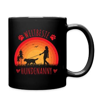 Weltbeste Hundenanny Hundesitter - Tasse einfarbig - Schwarz - Rechts