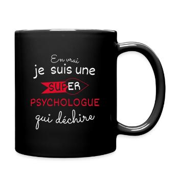 Super psychologue qui déchire - Mug uni - noir - Droite