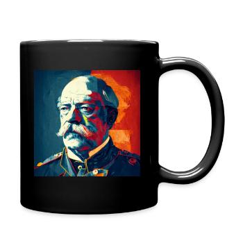 Otto von Bismarck Pop Art - Tasse einfarbig - Schwarz - Rechts
