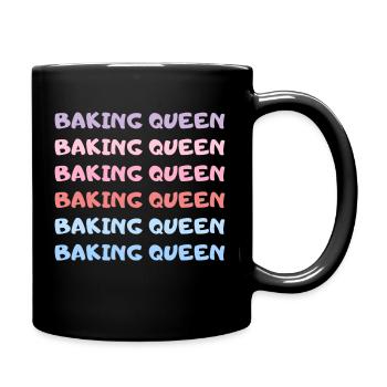 Backkönigin Lustiger Backspruch - Tasse einfarbig - Schwarz - Rechts