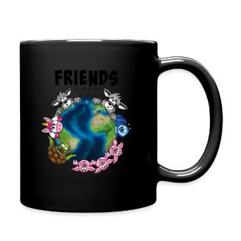 Friends around the WORLD - Tasse einfarbig - Schwarz - Rechts