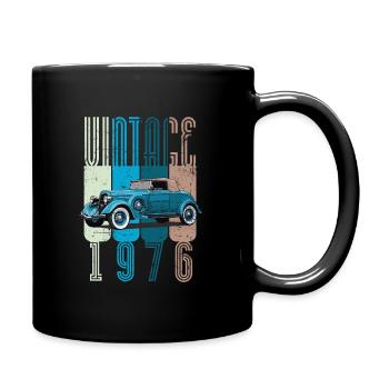 1976 Geburtstag - Tasse einfarbig - Schwarz - Rechts