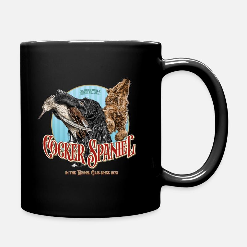 Cocker Spaniel mit Waldschnepfe - Tasse einfarbig - Schwarz