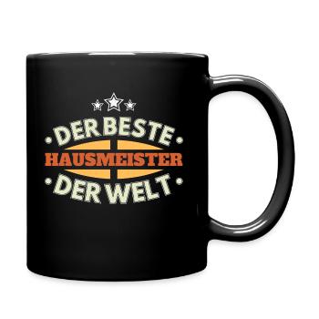 Der Beste Hausmeister der Welt - Tasse einfarbig - Schwarz - Rechts