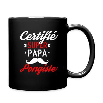 Certifié Super papa pongiste - Mug uni - noir - Droite