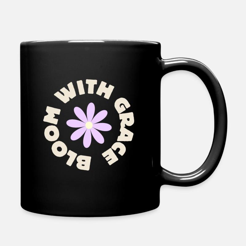 bloom with grace - Full Colour Mug - black