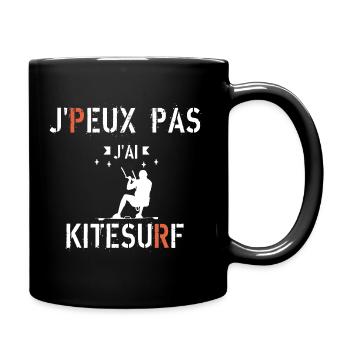 Je peux pas j ai kitesurf - Mug uni - noir - Droite