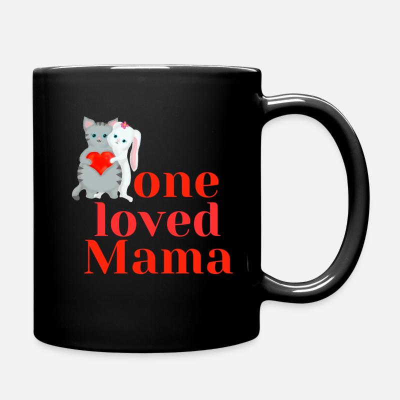 one loved Mama - Tasse einfarbig - Schwarz
