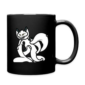Kitsune Cartoon Vintage Kunst - Tasse einfarbig - Schwarz - Rechts
