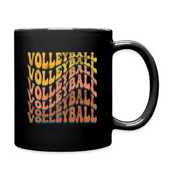 Volleyball Retro - Tasse einfarbig - Schwarz - Rechts