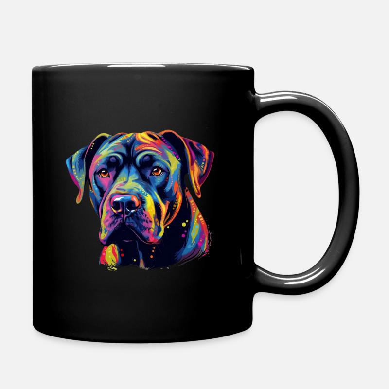 Bunter Cane-Corso Hund - Tasse einfarbig - Schwarz