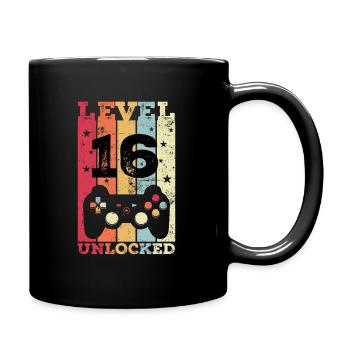 16. Geburtstag 16 Jahre Gamer - Tasse einfarbig - Schwarz - Rechts