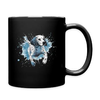 Dalmatian Dock-Diving into Water - Full Colour Mug - black - Right