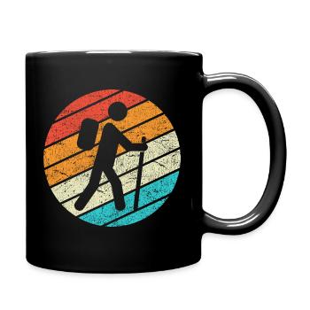 Wandern Hiking Geschenk Sprüche - Tasse einfarbig - Schwarz - Rechts