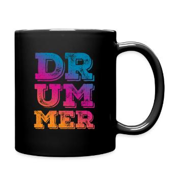 Schlagzeuger Drummer Geschenk - Tasse einfarbig - Schwarz - Rechts
