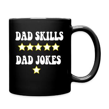 Funny, 5 Star Dad Skills, 1 Star Dad Jokes - Full Colour Mug - black - Right