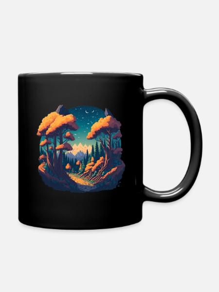 Forest Cottage - Full Colour Mug - black