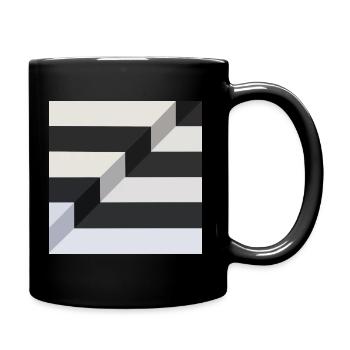 Stufe Minimalismus Schwarz Weiß - Tasse einfarbig - Schwarz - Rechts