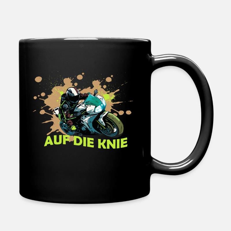 Motorcycle on your knees - Full Colour Mug - black
