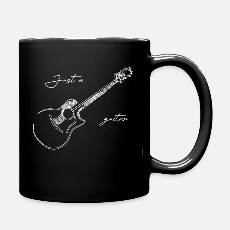 Just One Guitar - Minimalist Artwork - Full Colour Mug - black