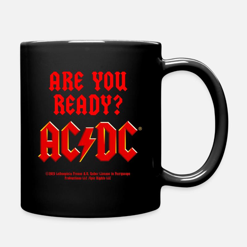 AC/DC Red Logo Are You Ready? - Mug uni - noir