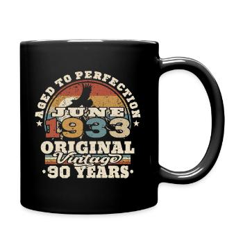 Geboren im Juni 1933 - 90 Jahre alt - Tasse einfarbig - Schwarz - Rechts