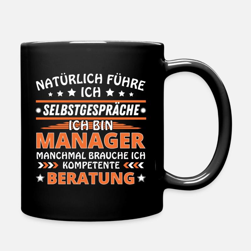 Ich führe Selbstgespräche - Manager Edition - Tasse einfarbig - Schwarz