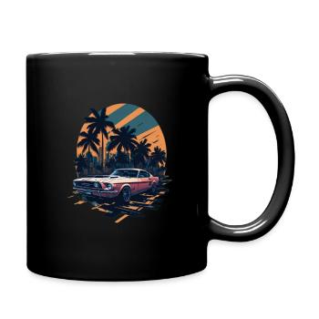 Beach Muscle Car - Full Colour Mug - black - Right