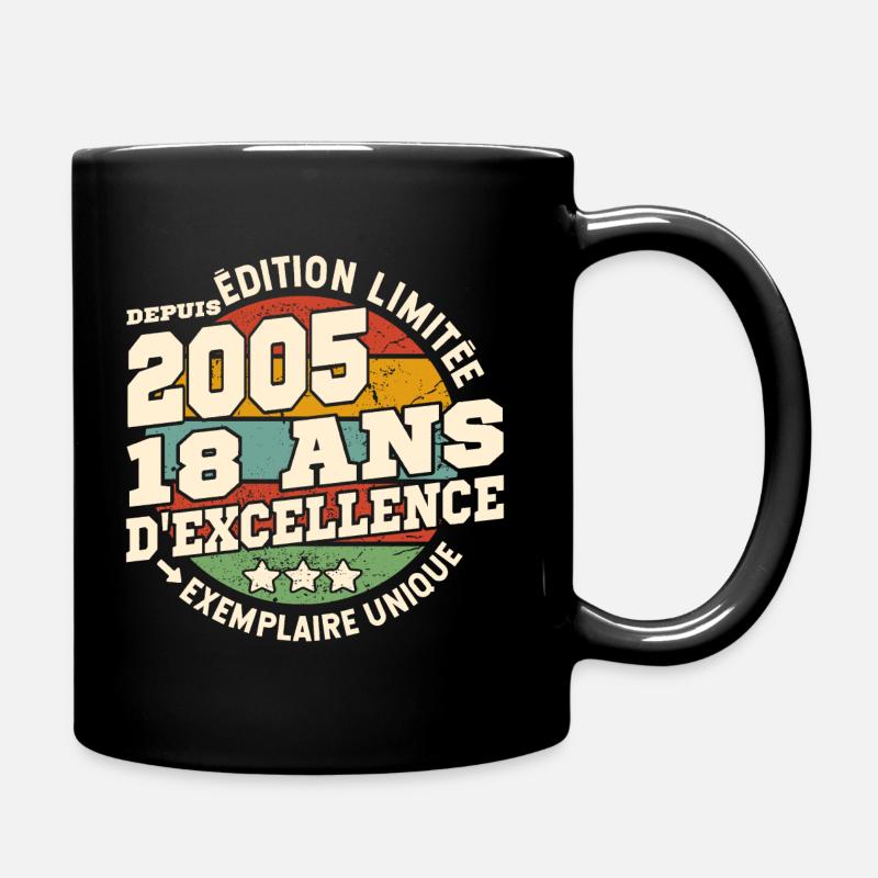 cadeau d'anniversaire 2005 - 18 ans d'excellence - Mug uni - noir