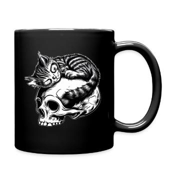 Cat Skull - Tasse einfarbig - Schwarz - Rechts