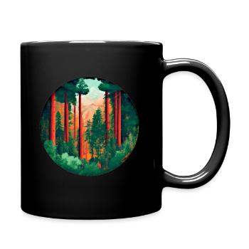 Wald / Natur / Berge - Tasse einfarbig - Schwarz - Rechts
