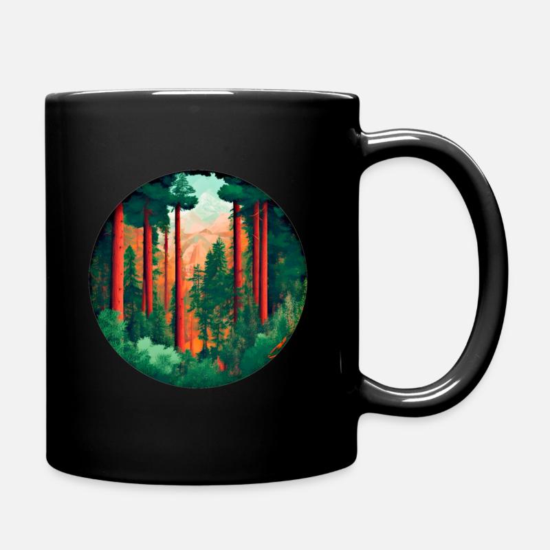 Wald / Natur / Berge - Tasse einfarbig - Schwarz