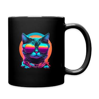 Katzen-Coolness - Tasse einfarbig - Schwarz - Rechts
