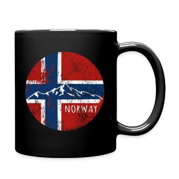 Norway Flag Mountains Homeland Fatherland Gift - Full Colour Mug - black - Right