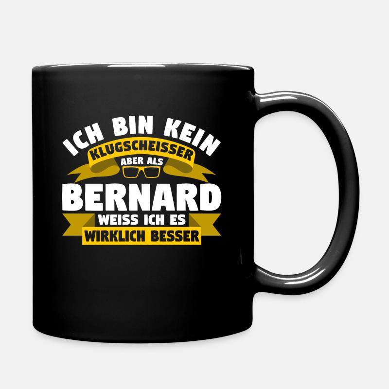 Klugscheisser Bernard weiß es besser - Tasse einfarbig - Schwarz
