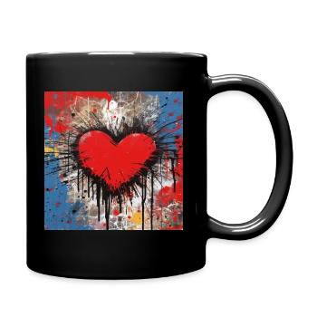HERZ EINE LIVE-STRASSENKUNST - Tasse einfarbig - Schwarz - Rechts