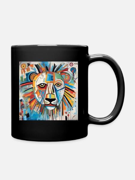 LÖWEN-STRASSENKUNST - Tasse einfarbig - Schwarz