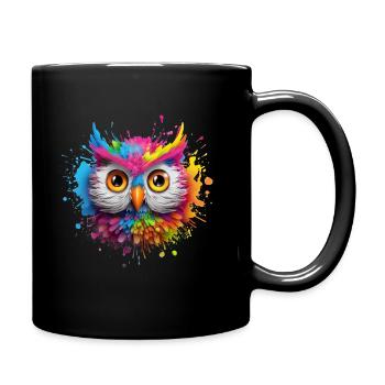 LUSTIGE BUNTE EULE - Tasse einfarbig - Schwarz - Rechts